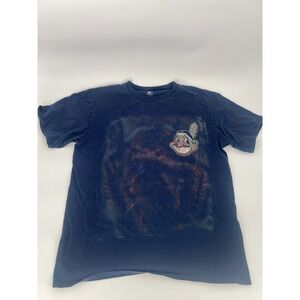 Vintage Cleveland Indians Majestic T Shirt Shadow Print MLB Graphic Tee Size L